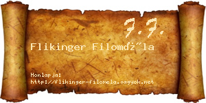 Flikinger Filoméla névjegykártya